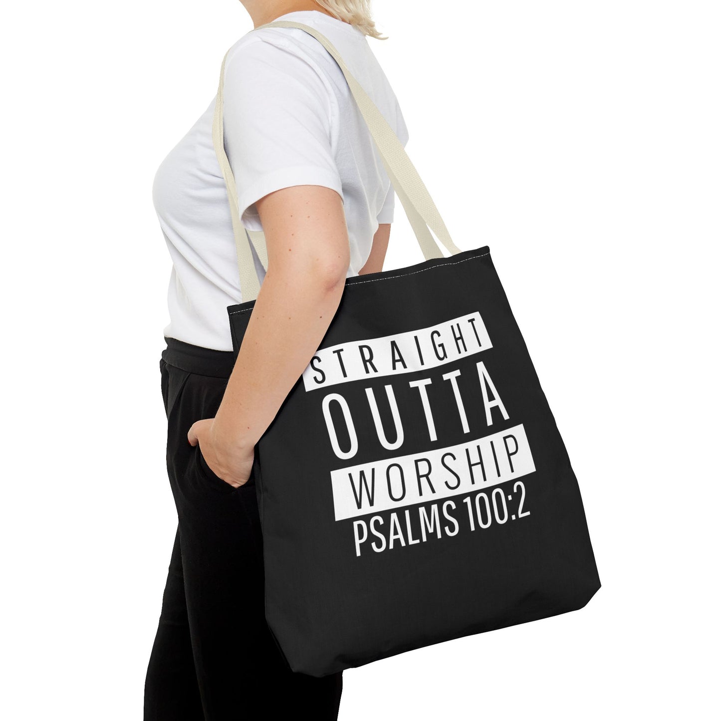 "Straight Outta Worship" Tote